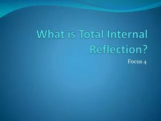What is Total Internal Reflection?