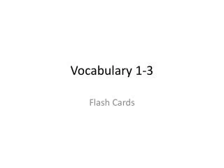 Vocabulary 1-3