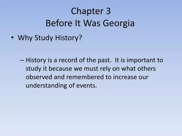 chapter 3 before it was georgia