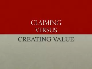 Claiming Versus