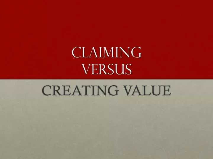 claiming versus