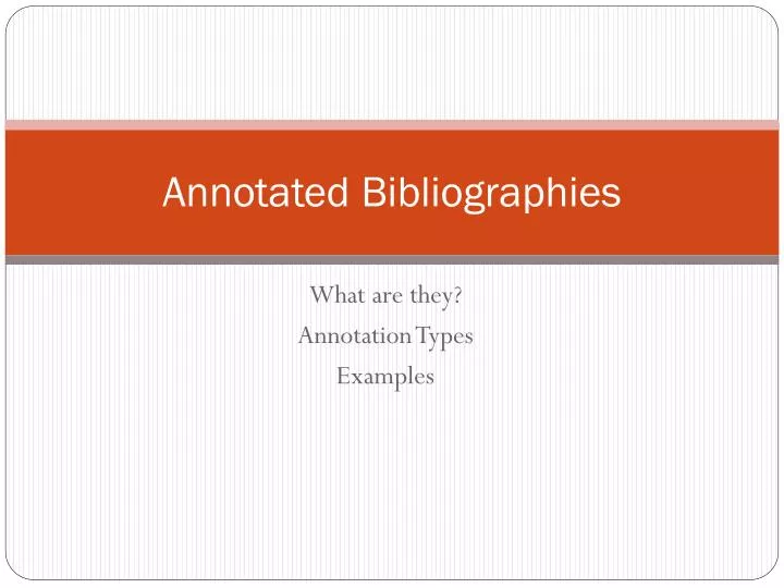 annotated bibliographies