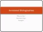 Annotated Bibliographies - slide 1