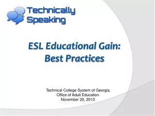 ESL Educational Gain: Best Practices