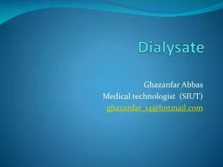 Dialysate