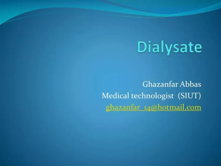 dialysate