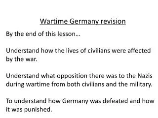 Wartime Germany revision