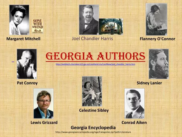 georgia authors http webtech cherokee k12 ga us creekland ms lieslnew joel chandler harris htm