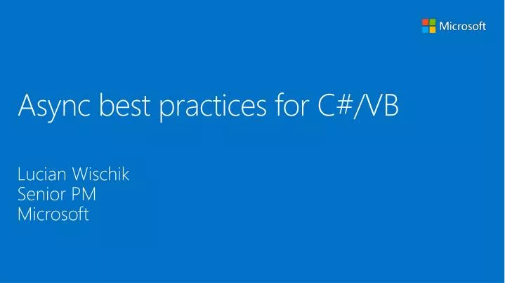 async best practices for c vb