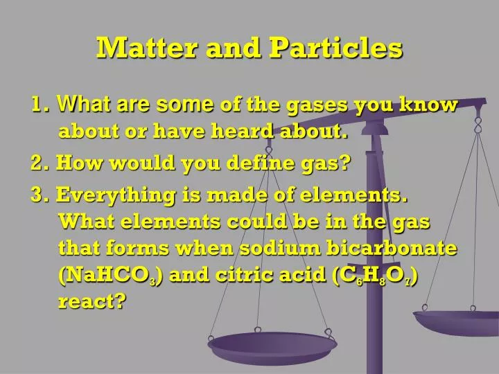 matter and particles