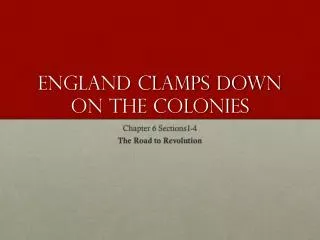 England Clamps Down on the Colonies