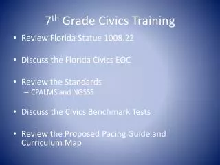7 th Grade Civics Training