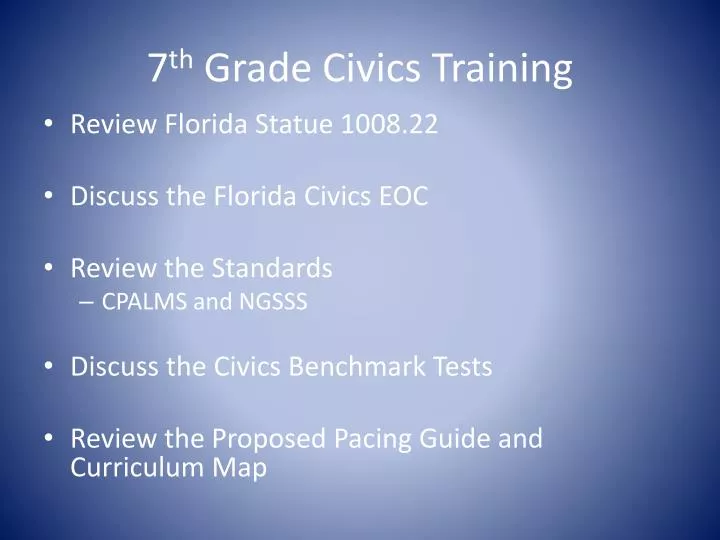 7 th grade civics training