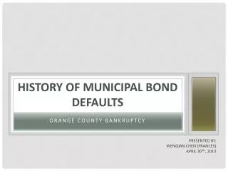 History of municipal bond defaults