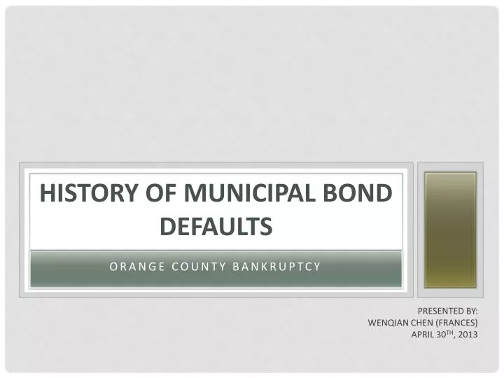 history of municipal bond defaults