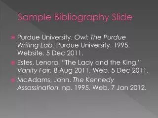 Sample Bibliography Slide