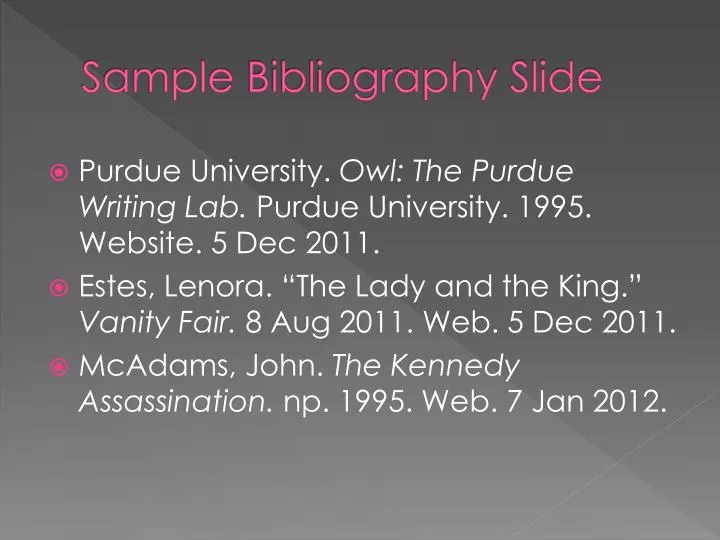 sample bibliography slide