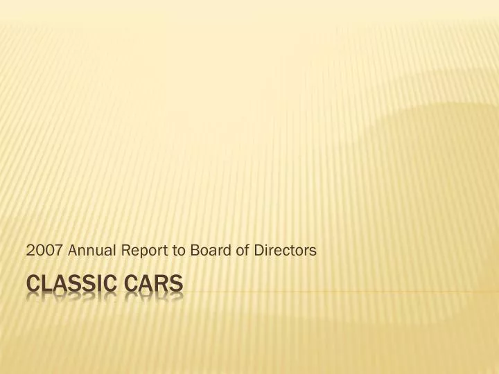 2007 annual report to board of directors