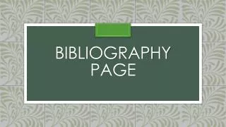 Bibliography page