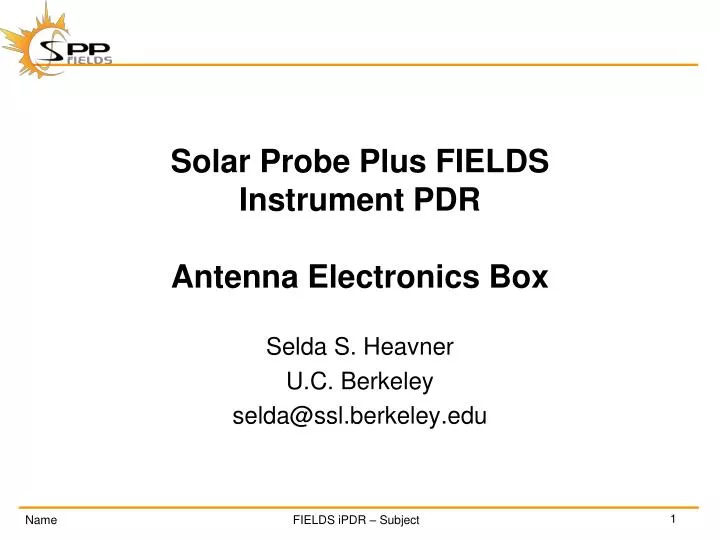 solar probe plus fields instrument pdr antenna electronics box