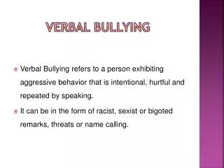 verbal bullying