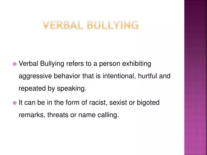 verbal bullying