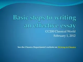 Basic steps to writing an effective essay