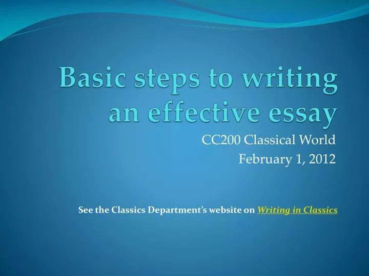basic steps to writing an effective essay