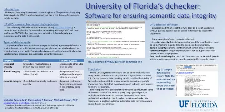 university of florida s dchecker software for ensuring semantic data integrity