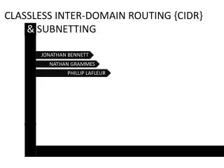 CLASSLESS INTER-DOMAIN ROUTING {CIDR } &amp; SUBNETTING