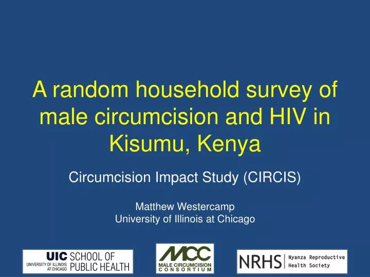a random household survey of male circumcision and hiv in kisumu kenya