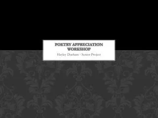 Poetry Appreciation workshop