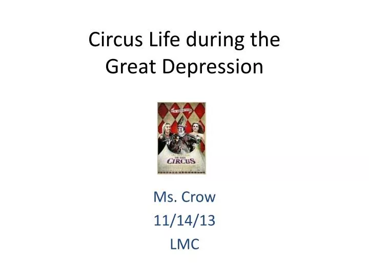 circus life during the great depression