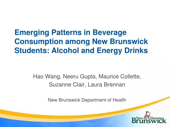 emerging patterns in beverage consumption among new brunswick students alcohol and energy drinks