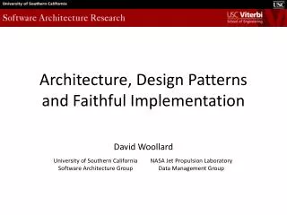 Architecture, Design Patterns and Faithful Implementation