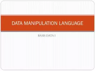 data manipulation language