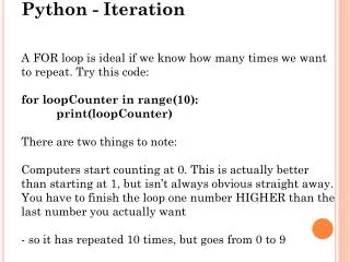 Python - Iteration