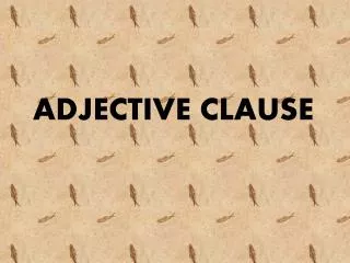 ADJECTIVE CLAUSE