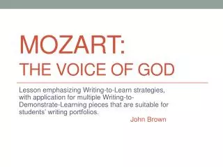 Mozart: The Voice of God
