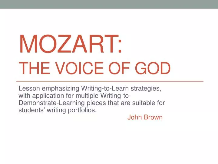 mozart the voice of god