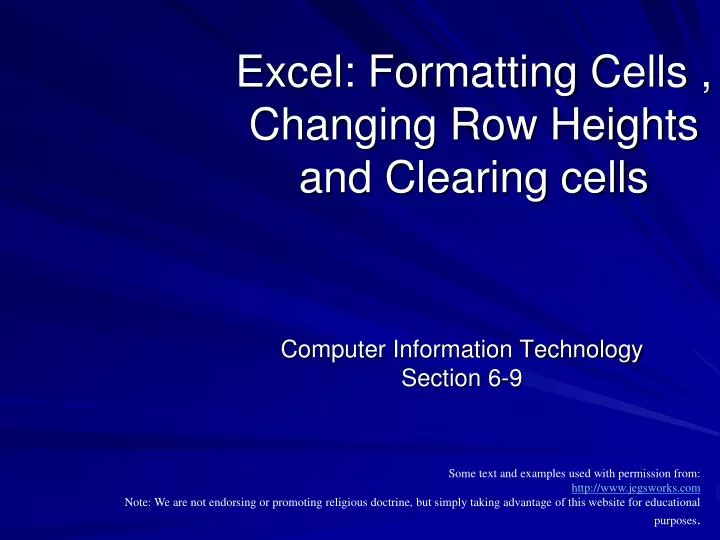 excel formatting cells changing row heights and clearing cells