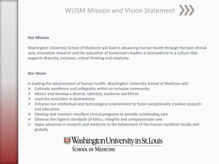 wusm mission and vision statement