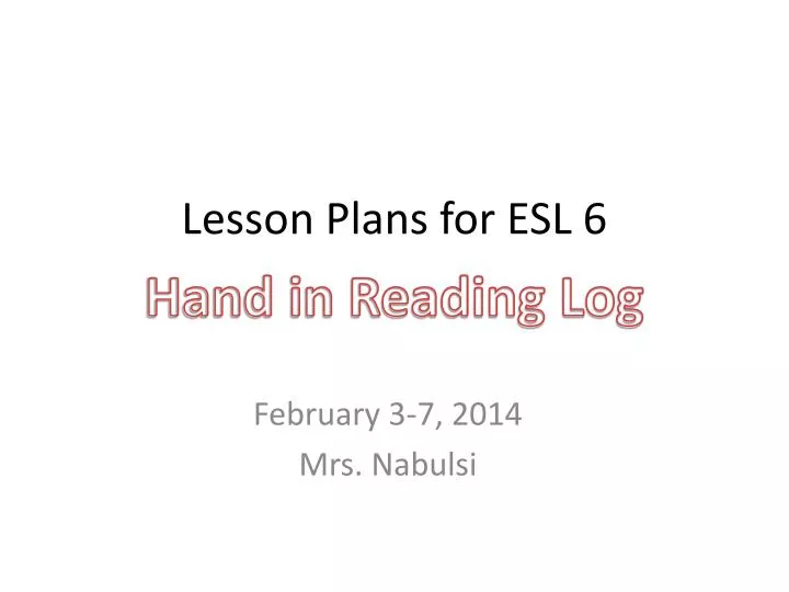 lesson plans for esl 6