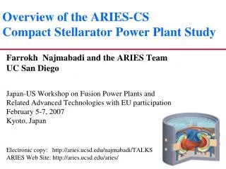 Overview of the ARIES-CS Compact Stellarator Power Plant Study