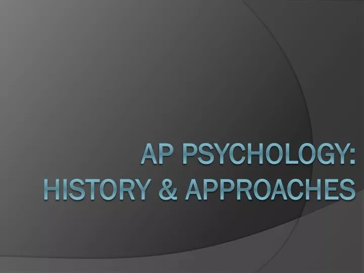 ap psychology history approaches