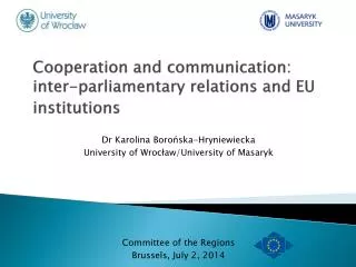 Cooperation and communication: inter-parliamentary relations and EU institutions