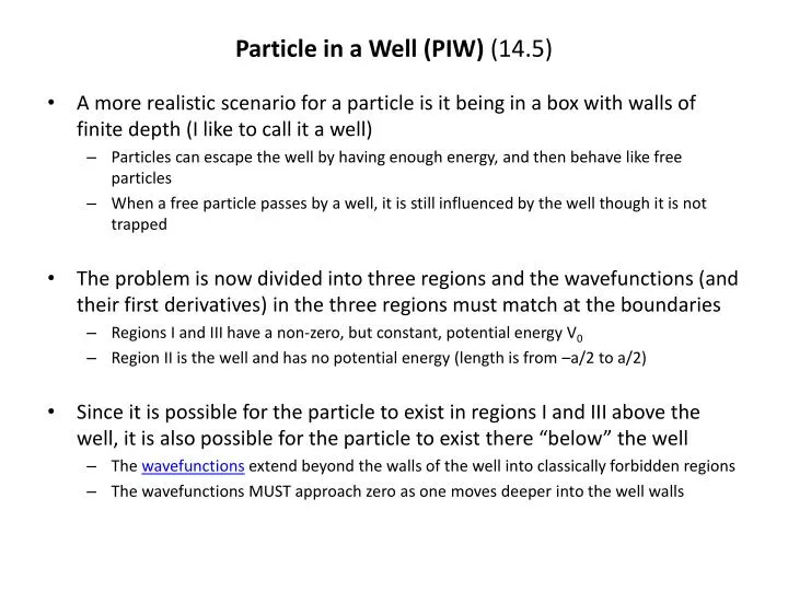 particle in a well piw 14 5