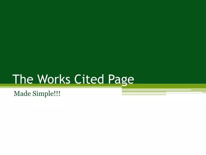 the works cited page