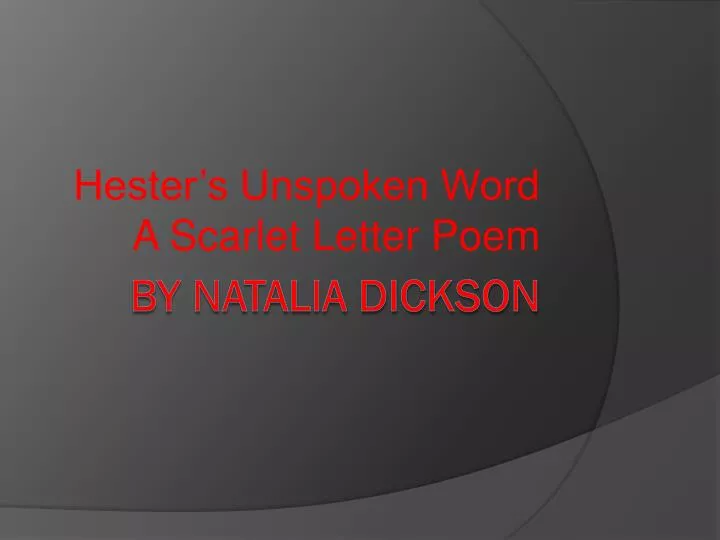 hester s unspoken word a scarlet letter poem
