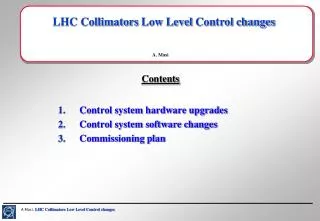 LHC Collimators Low Level Control changes